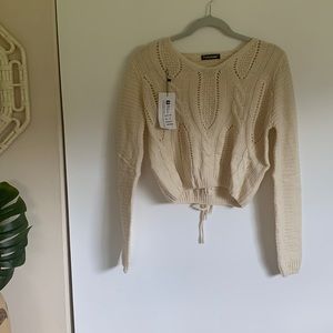 Cropped Cream Sweater